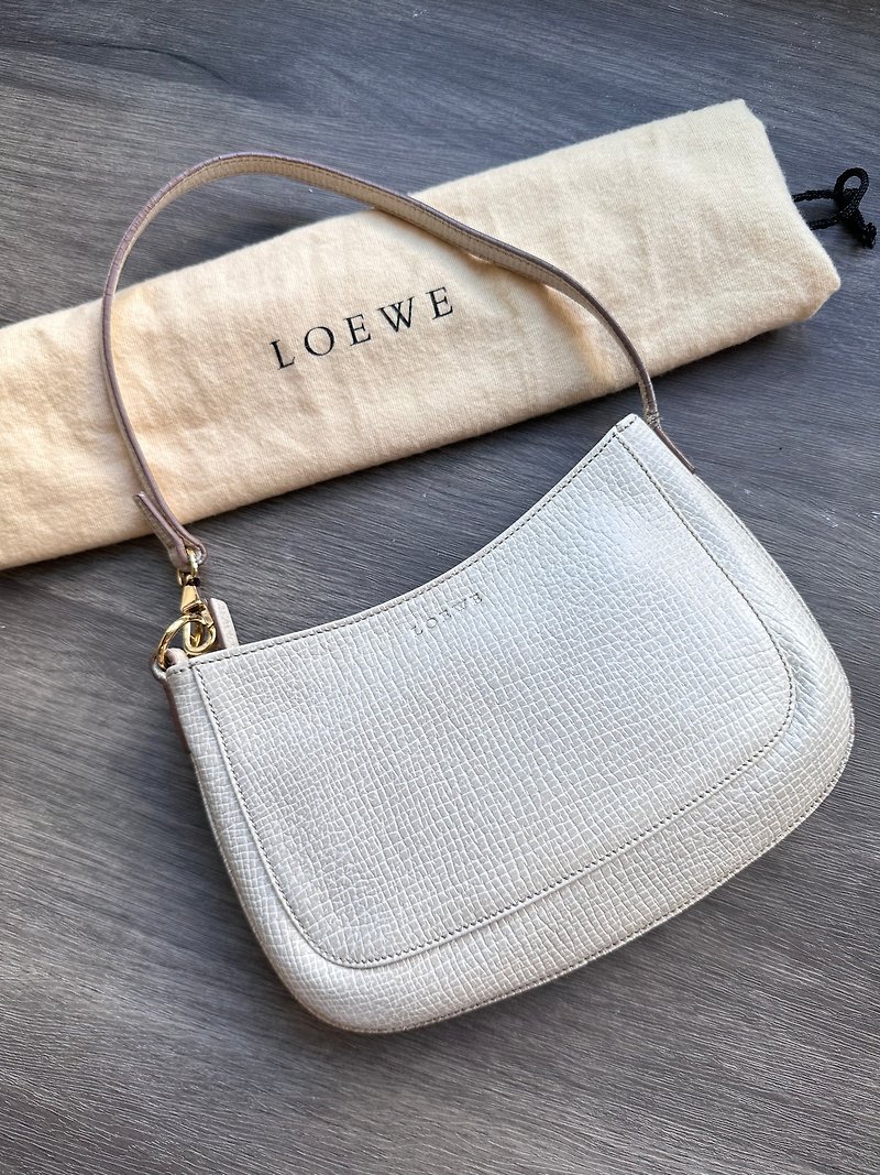 Second-hand bag Vintage Loewe rice apricot tree grain leather small mahjong bag - Handbags & Totes - Genuine Leather 