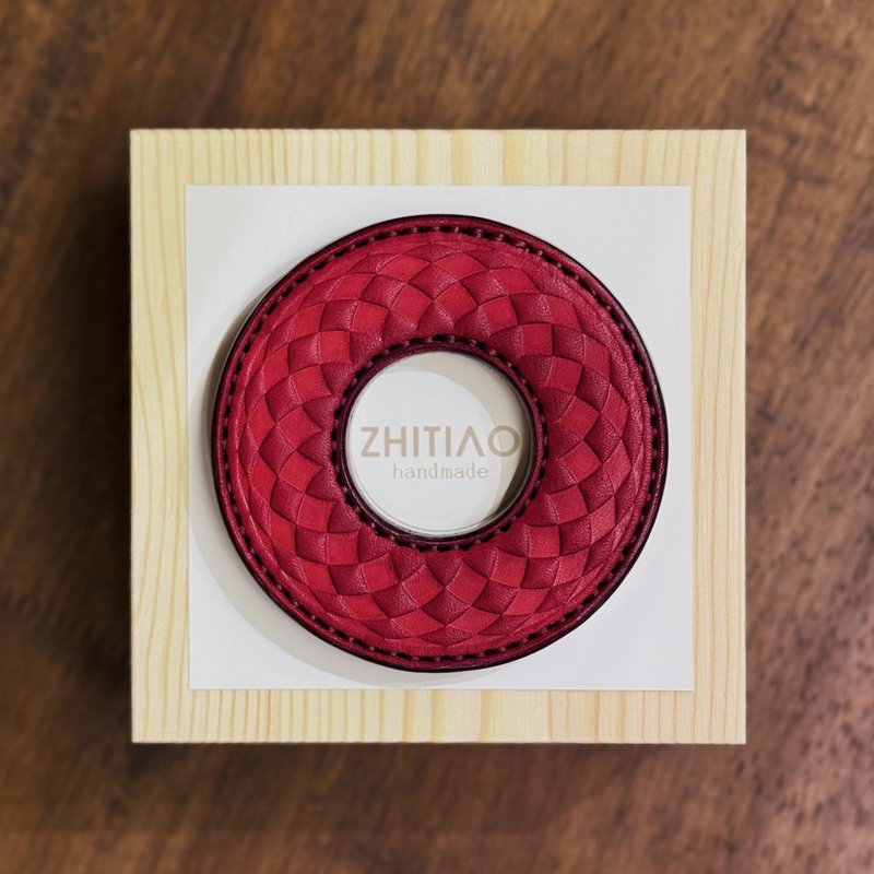 原創手工製作牛皮劍道刀鐔 超維弦切 紅色 劍鍔 Tsuba - 運動配件 - 真皮 紅色
