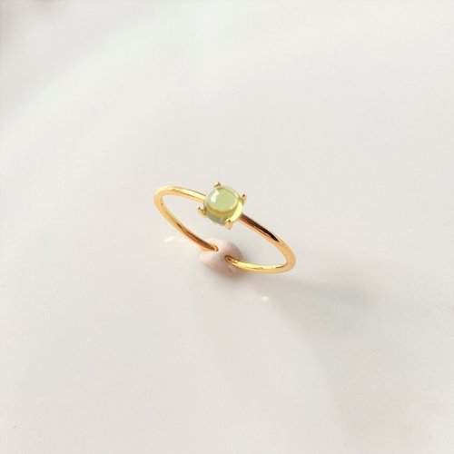 17select -Hina Jewelry- 18kgp+SV925 高等級橄欖石 迷你寶石戒 / 八月誕生石
