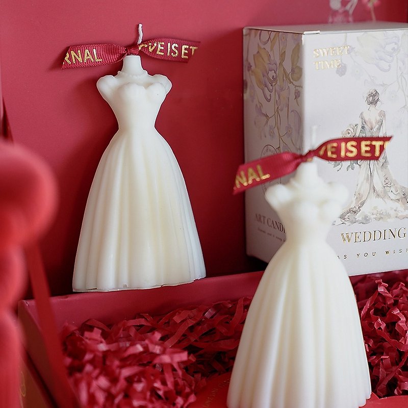 [Wedding favors] Wedding dress-shaped scented candles - เทียน/เชิงเทียน - ขี้ผึ้ง 