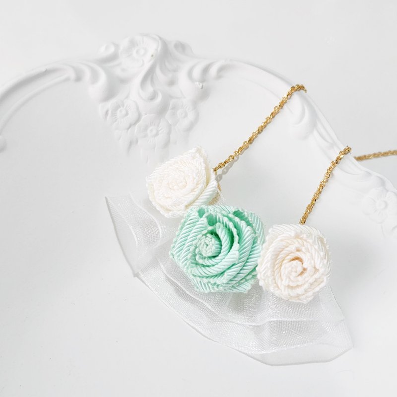 Necklace (BrightRose Frill) (5 colors) - สร้อยคอ - วัสดุอื่นๆ หลากหลายสี