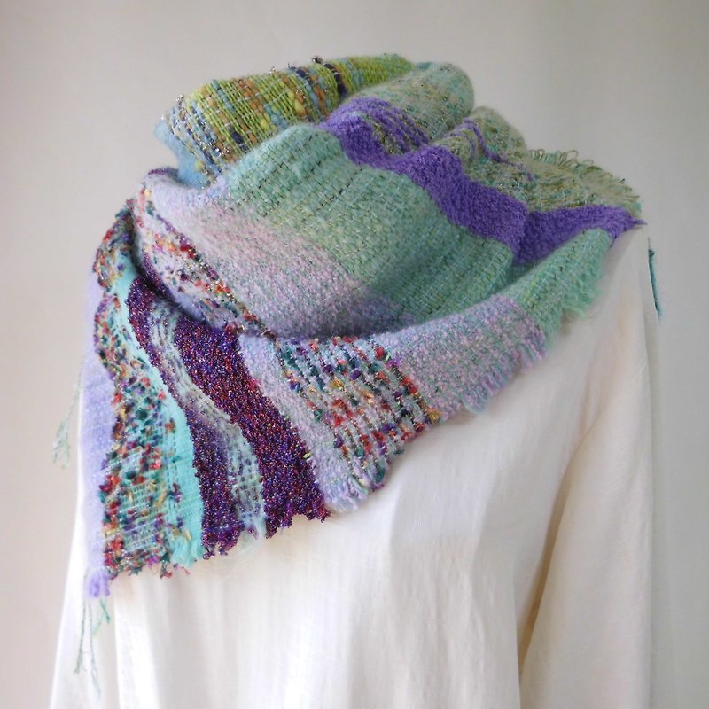 Autumn New Work · Handwoven (Mountain Grapes) Wool · Mohaya · Longstall - Knit Scarves & Wraps - Other Materials Purple