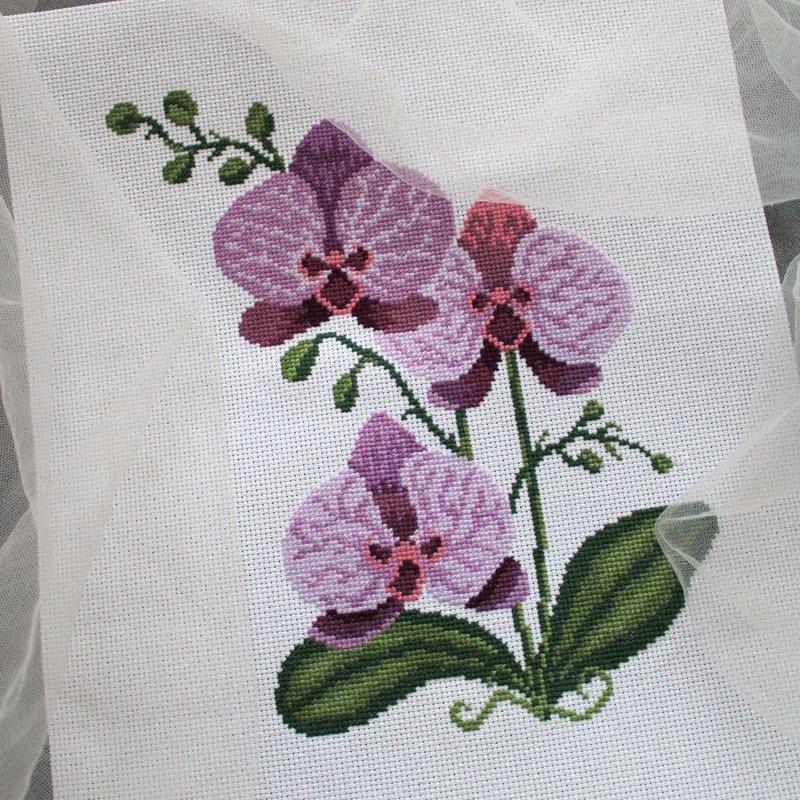 Cross stitch pattern Orchid, cross stitch pattern Flower, PDF cross stitch chart - 其他數位商品 - 其他材質 