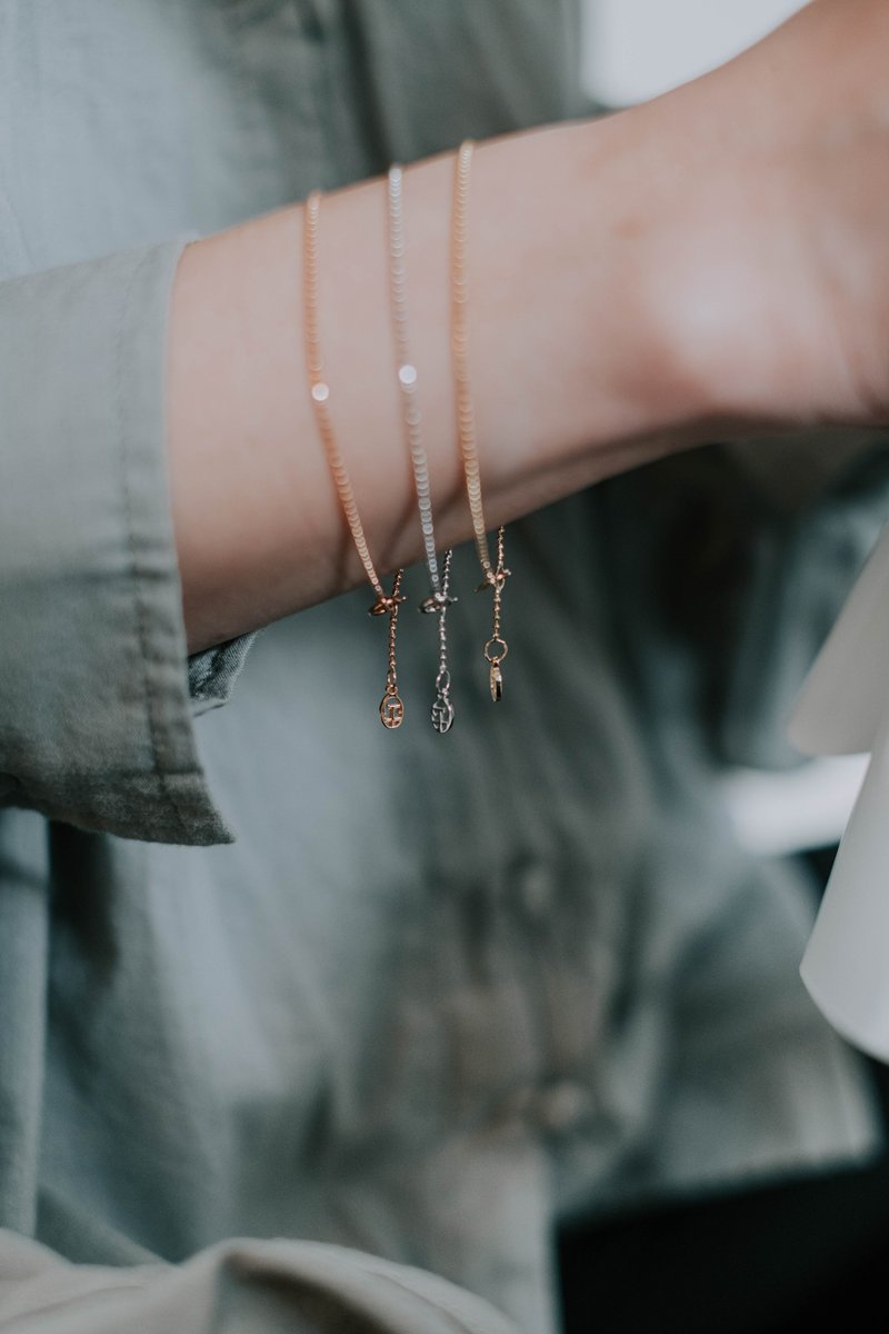 14K Sparkling Bead Bracelet - Bracelets - Rose Gold Gold