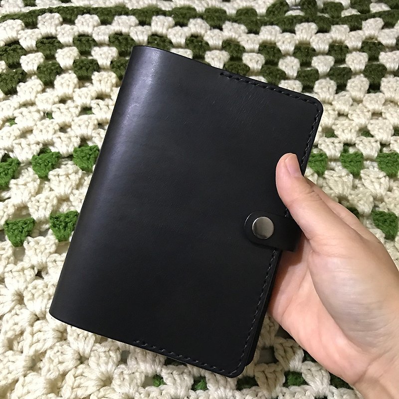 Bambini A6 Notebook Leather Cover/Pocket Book/Book Cover/Notebook/ - Graphite Black - Notebooks & Journals - Genuine Leather Black