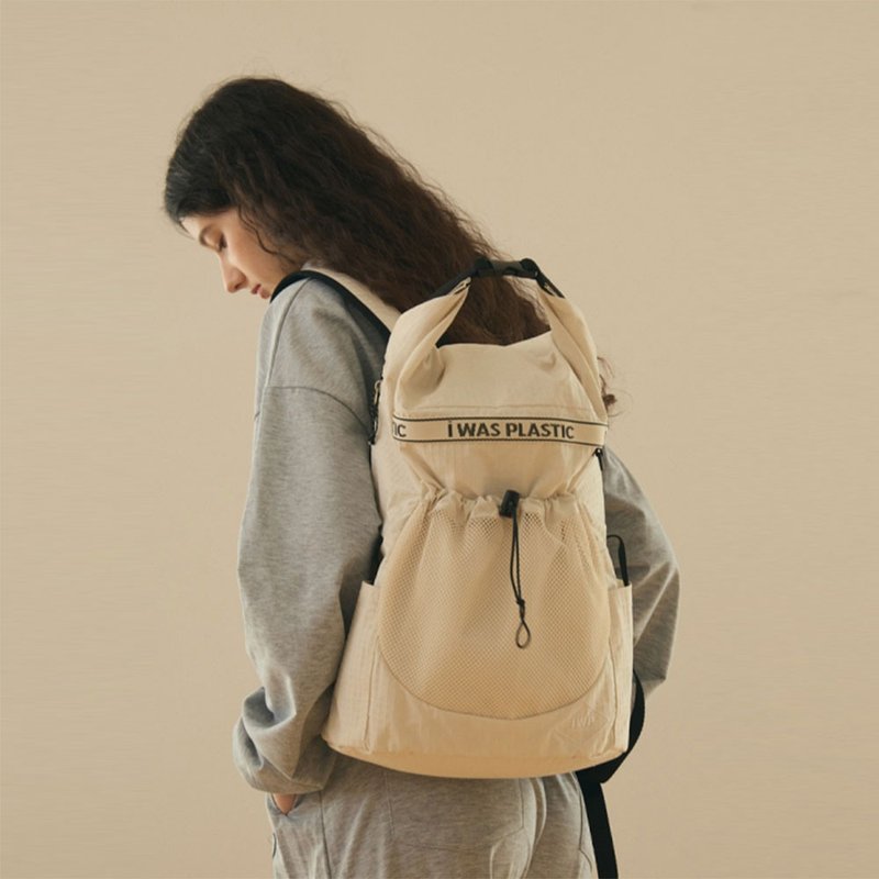 [IWP] NOMAD Korean Nomad Traveler Lightweight Roll Backpack 17L - Cream White Environmentally Friendly Material - Backpacks - Eco-Friendly Materials White