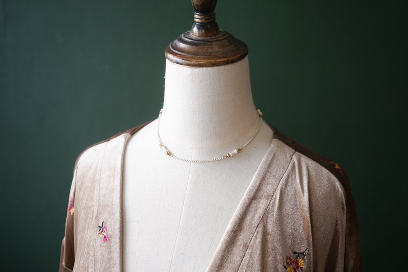 【老飾品/西洋老件】VINTAGE MONET白色鏈條簡約古著項鍊 - 項鍊 - 其他金屬 白色