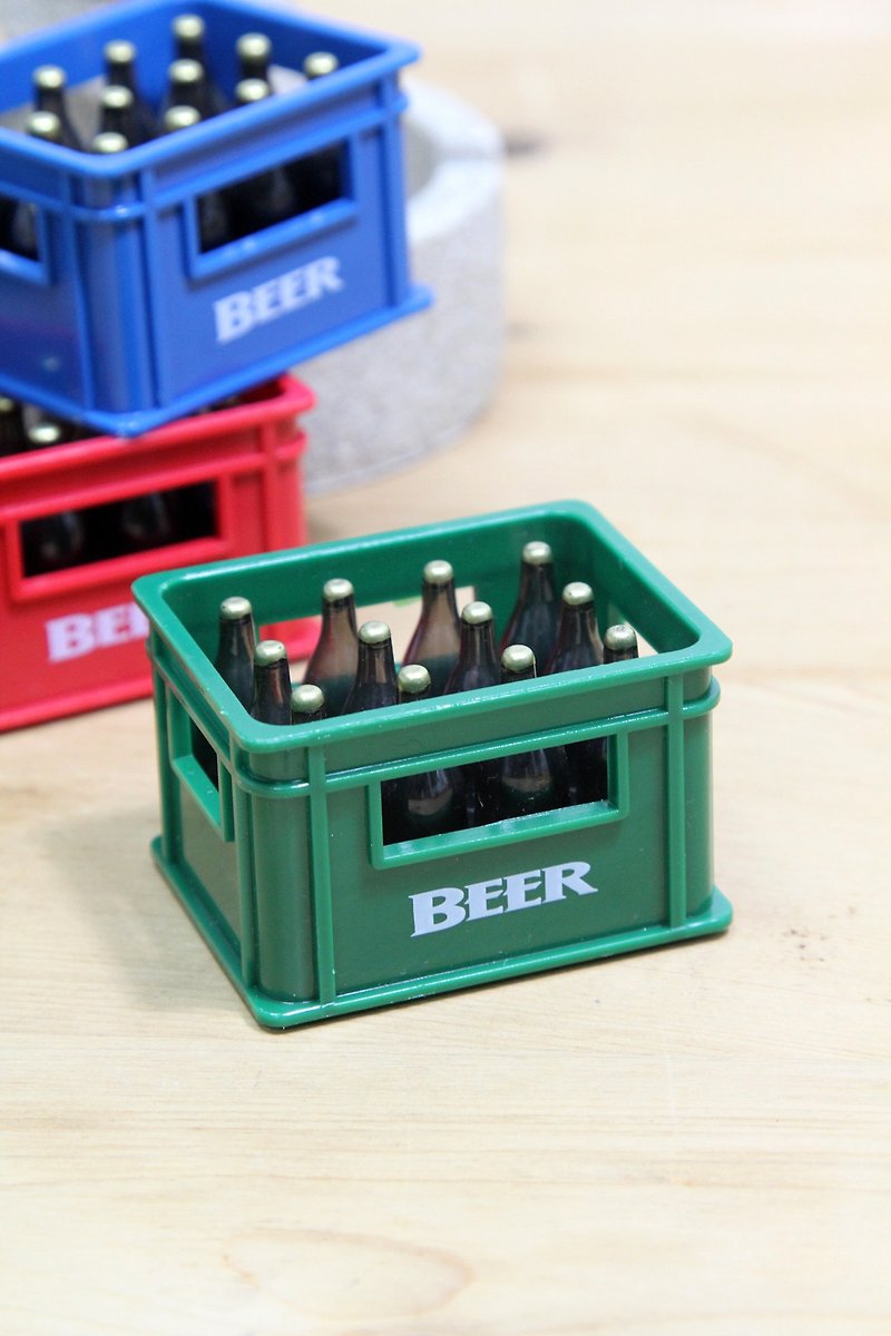 Temerity Jones Fun Beer Box Shaped Refrigerator Iron / Open Can Combined Magnet（緑） - マグネット - プラスチック グリーン