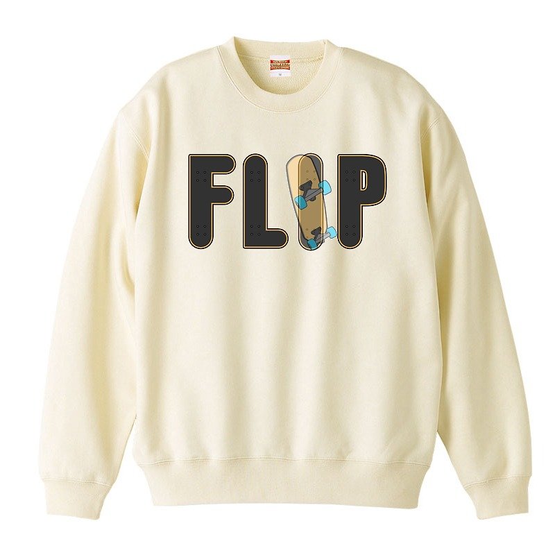 [Casual sweatshirt] FLIP - เสื้อยืดผู้ชาย - ผ้าฝ้าย/ผ้าลินิน ขาว
