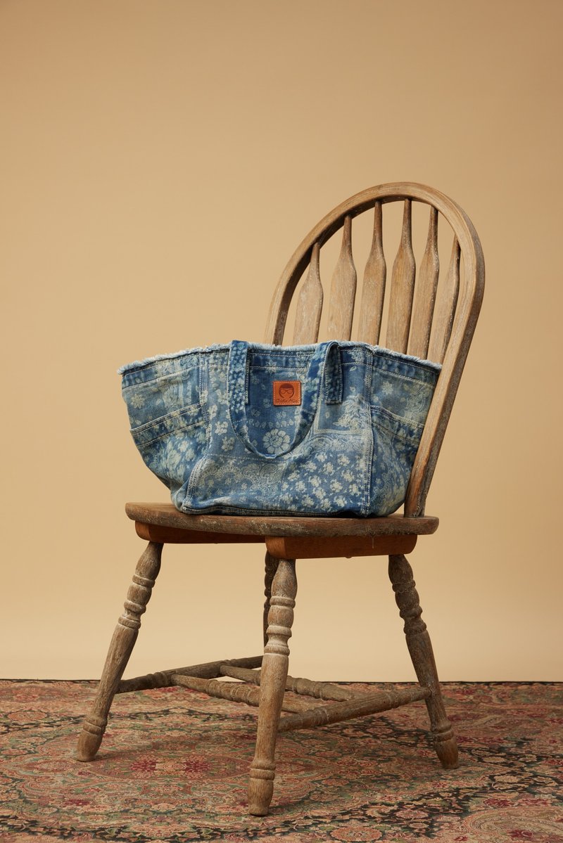 Carefree Denim Tote - Large - 手提包/手提袋 - 棉．麻 藍色