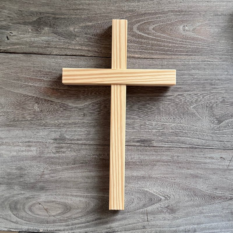 Amour Love Wood - Log Cross Wall Hanging - Wall Décor - Wood 