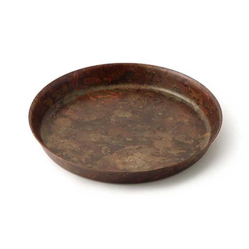 tone complete Bronze color plate red copper M - Small Plates & Saucers - Copper & Brass Brown