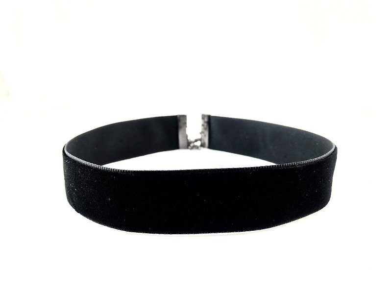 Black night velvet rope necklace (20mm) - Necklaces - Other Materials Black