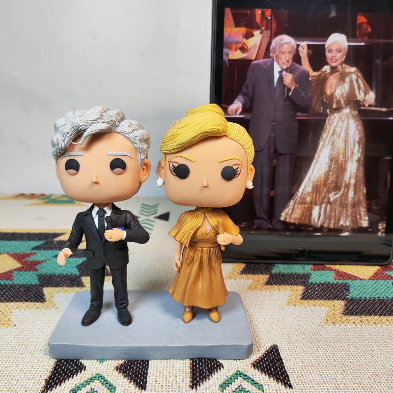 Handmade custom-made American Funko Pop self-portrait dolls for couples, parents, couples, wedding anniversary gifts - ตุ๊กตา - ดินเหนียว หลากหลายสี