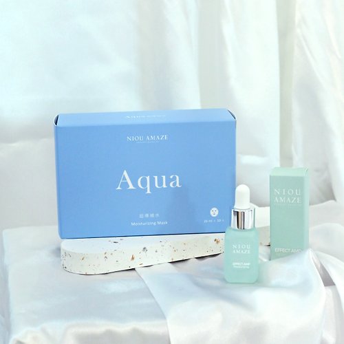 紐奇肌 Niou Amaze Aqua超導補水面膜10片+縮時保濕安瓶10ml
