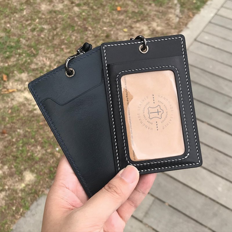 【ID Card Holder】Calf Collection | W/ Lanyard | Handmade Leather in Hong Kong - ID & Badge Holders - Genuine Leather Multicolor