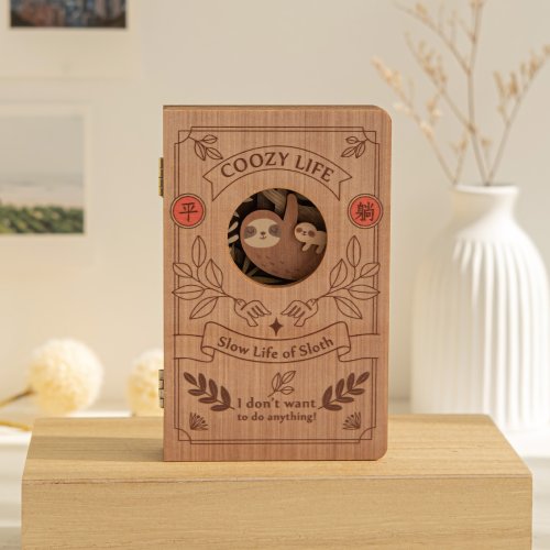 遊木時光 woodtime 【繪本小夜燈-慢活樹懶】臺灣紀念品 / DIY組裝 / 磁控夜燈