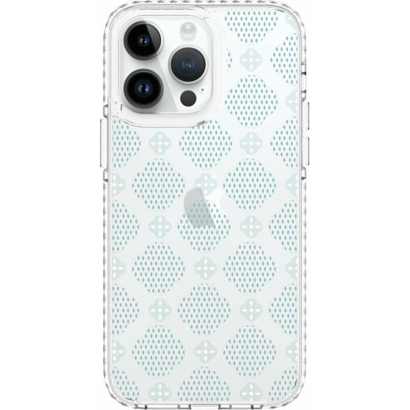 inBlooom Golden Case/Begonia Glass Pattern No.13/Mellow Blue - Phone Cases - Other Materials Transparent