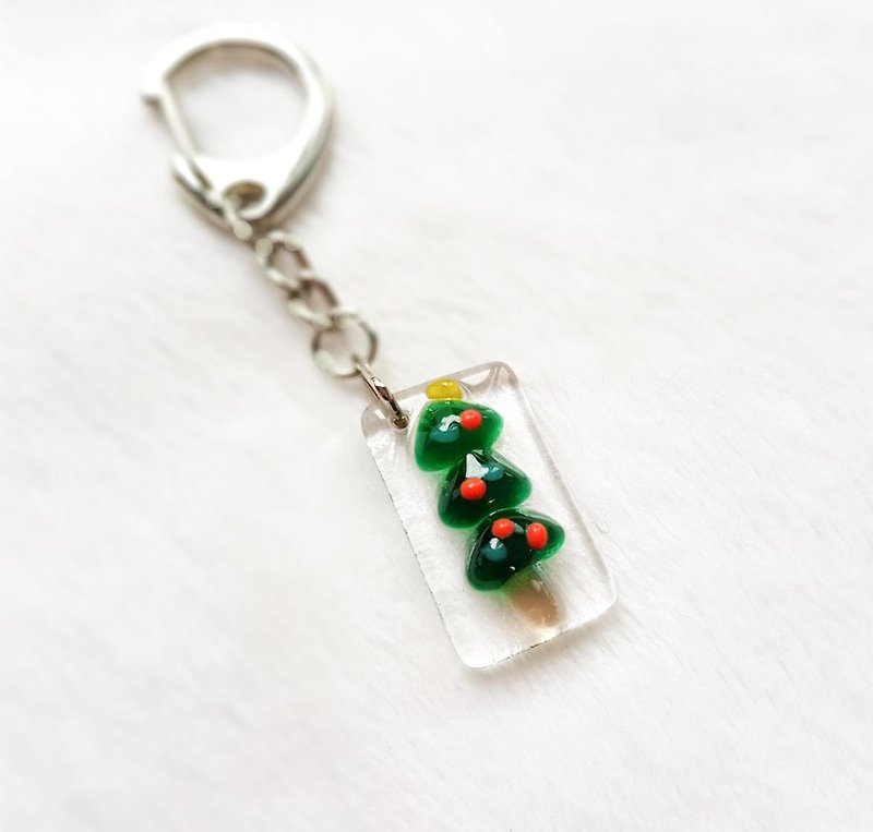 Christmas limited A-colorful Christmas tree key ring - Keychains - Glass Multicolor
