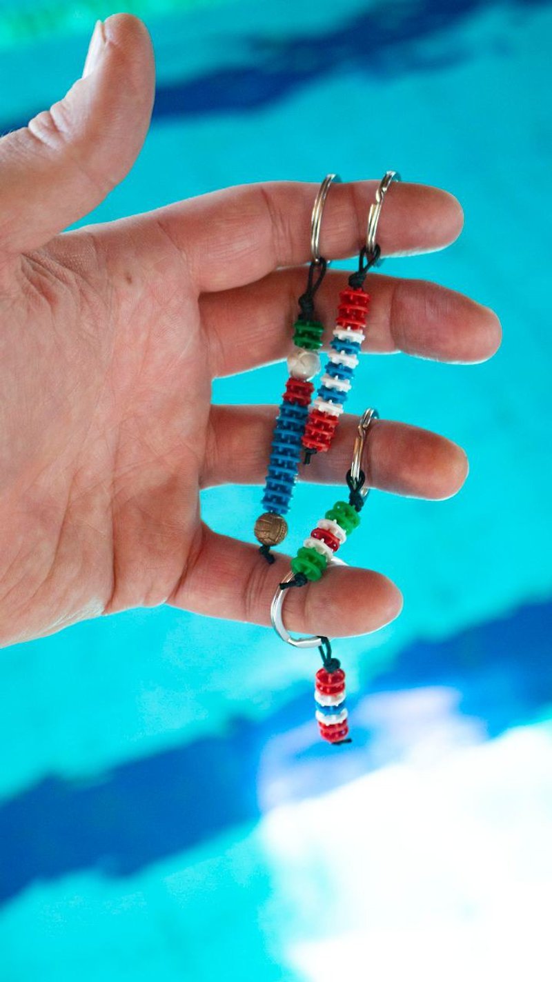 ossidabile handmade fine swimming waterway pendant key ring - ที่ห้อยกุญแจ - โลหะ สีน้ำเงิน