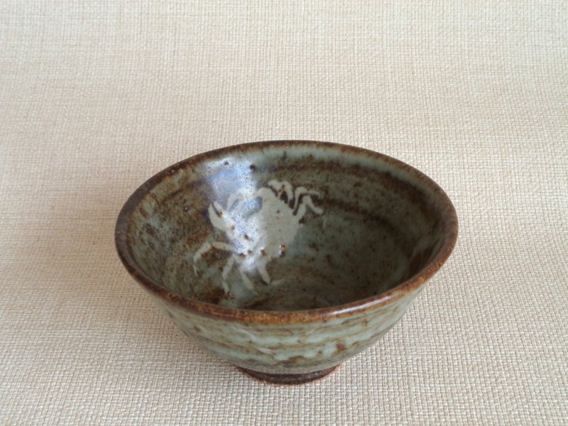 盌 抜絵 蟹紋d - 碗 - 陶 灰色