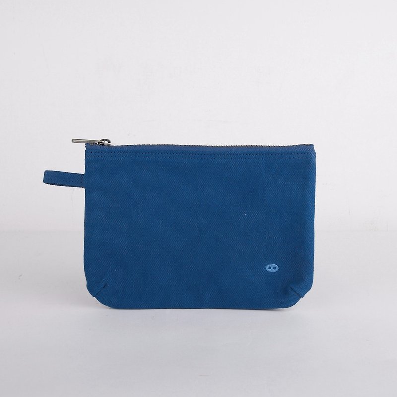 Mushroom MOGU / canvas storage bag / cobalt blue / Boarding Pass - Toiletry Bags & Pouches - Cotton & Hemp Blue