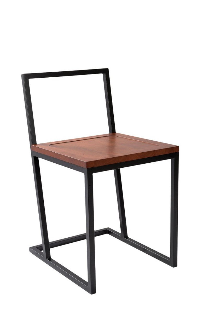 Trapezoidal angular dining chair TS-019-1 - เก้าอี้โซฟา - โลหะ สีนำ้ตาล