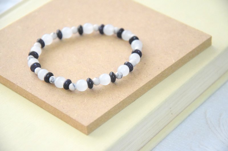Black & White Thin Handmade Bracelet - Bracelets - Other Materials 