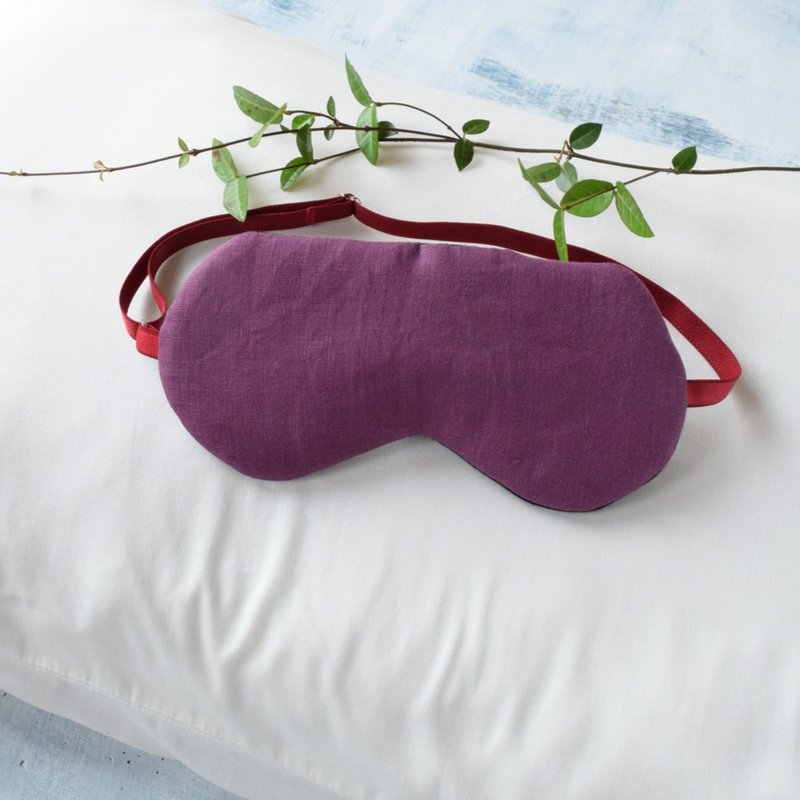 日本眼罩  Linen | Purple | 有附收納袋| 免費禮品包裝 - 眼罩 - 棉．麻 紫色
