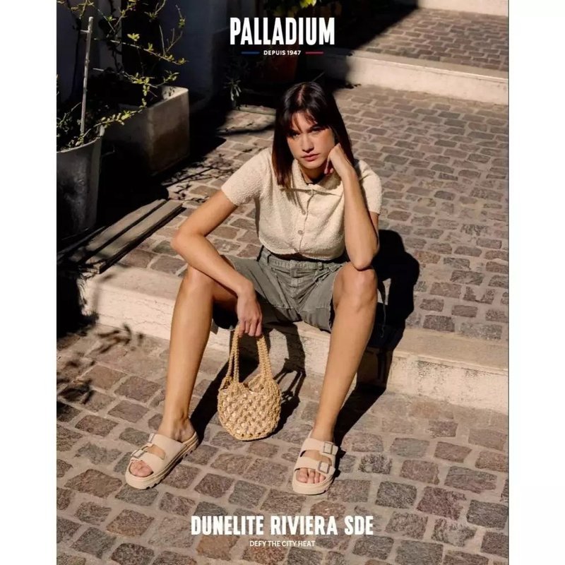 PALLADIUM DUNELITE RIVIERA SDE輕量麂皮拖鞋 男女款 淺灰 74455 - 拖鞋 - 其他材質 