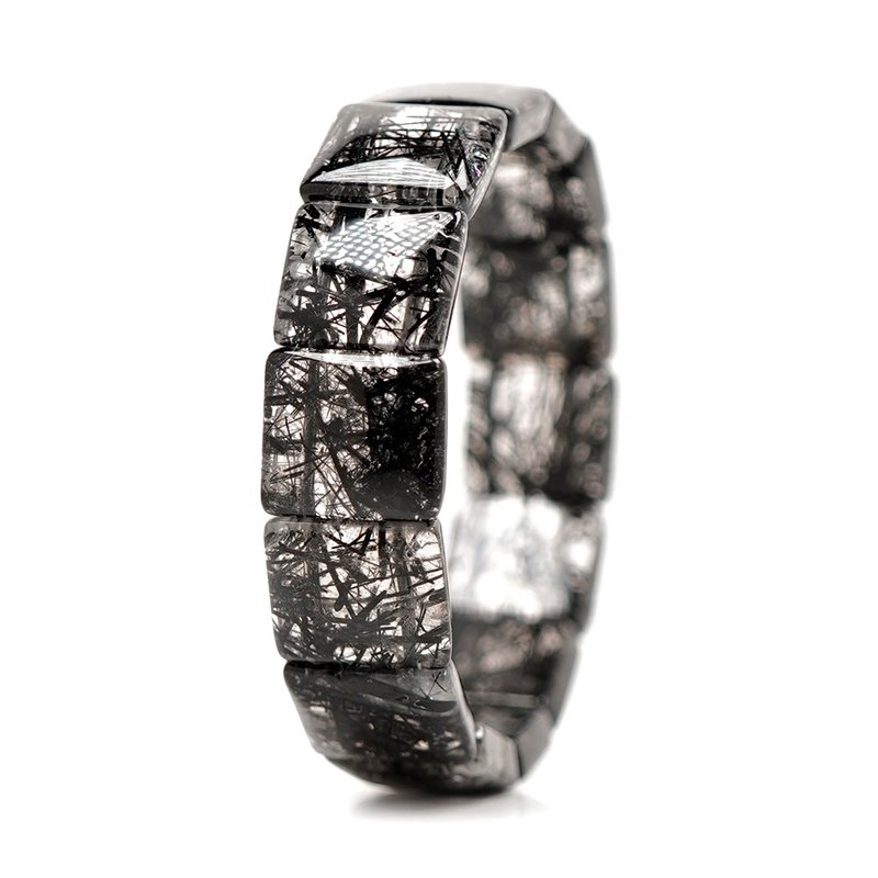 Black Rutilated Quartz 34g Bracelets - สร้อยข้อมือ - เครื่องประดับพลอย หลากหลายสี