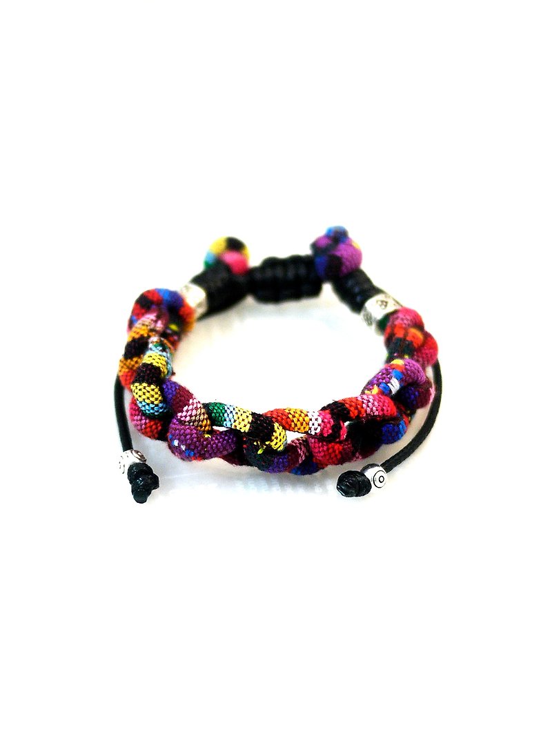 Wander Woven-clothes Bracelet Wandering Series Weaving Bracelet (Purple Dream) - Bracelets - Polyester Multicolor