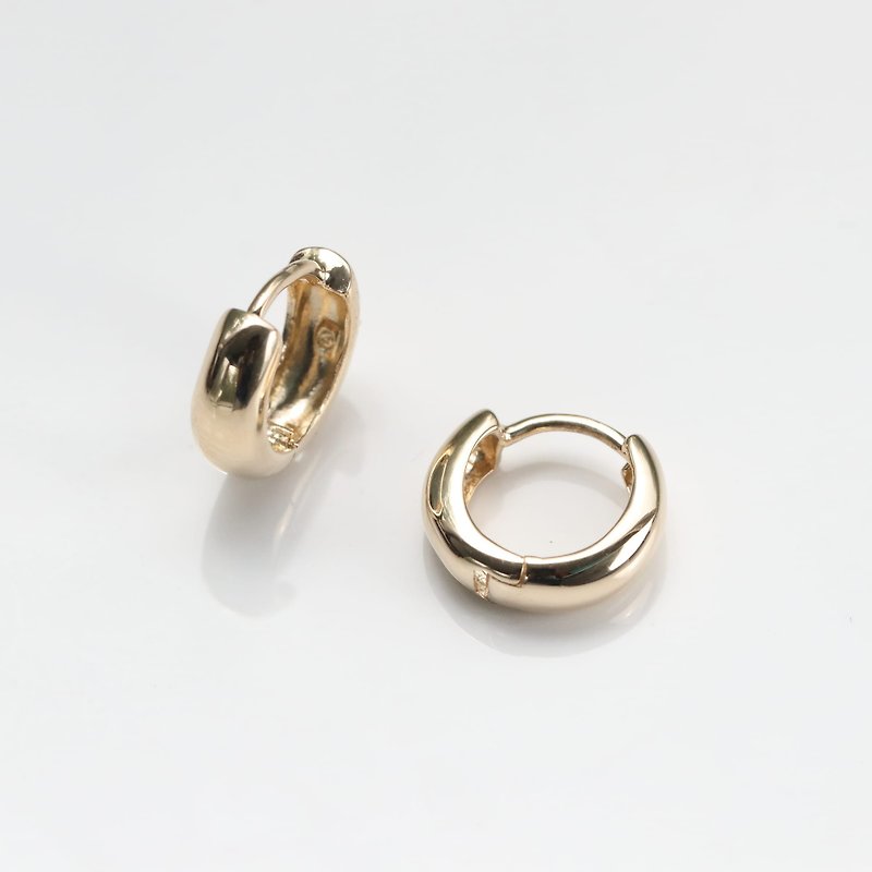 14K arc wide earrings (inner diameter 7 mm) - Earrings & Clip-ons - Precious Metals Gold