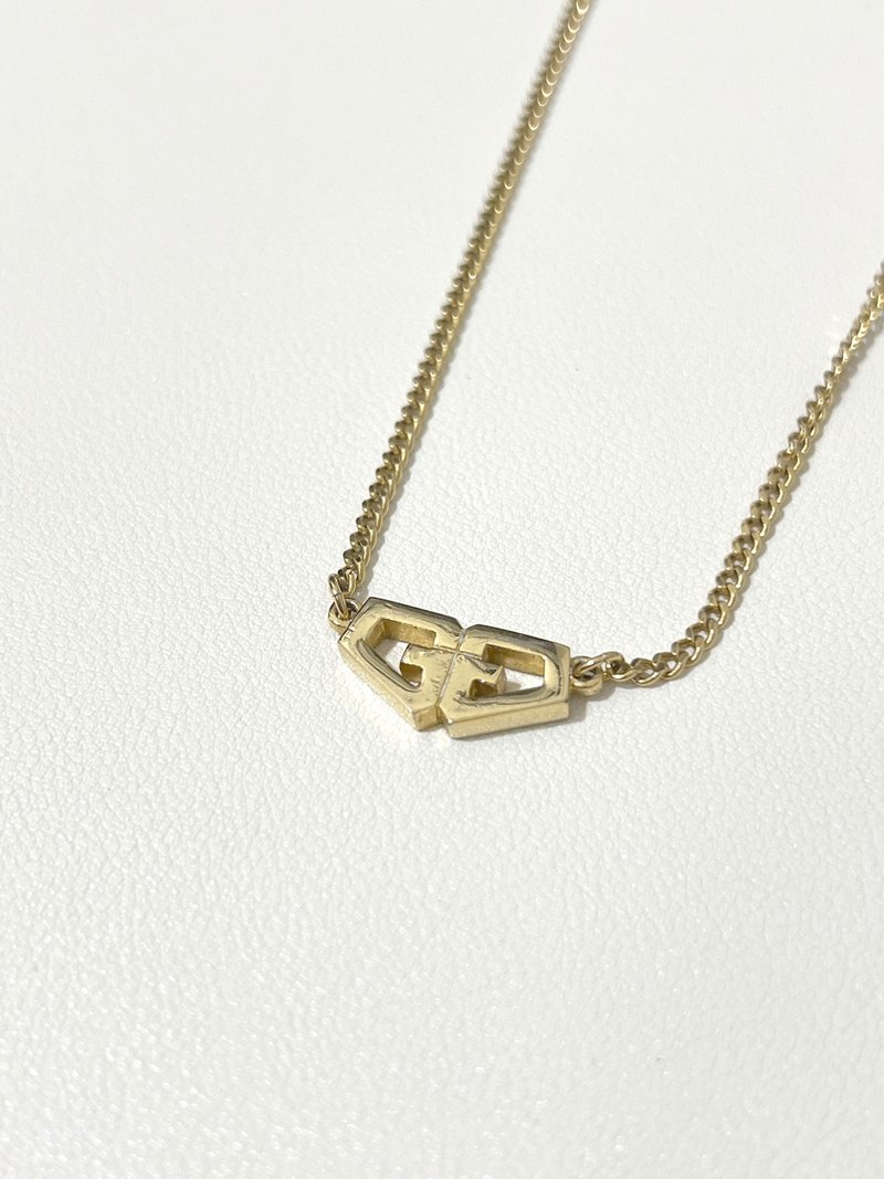 Givenchy金色雙G設計鎖骨頸項鏈 日本中古二手vintage - 項鍊 - 其他金屬 金色
