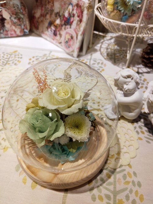 漫 森態 不凋花×乾燥花手作 漫森態 不凋花玻璃圓盅