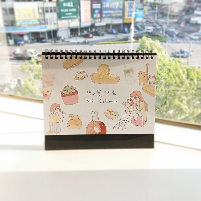 2020 Desk Calendar-Food Girl - ปฏิทิน - กระดาษ หลากหลายสี