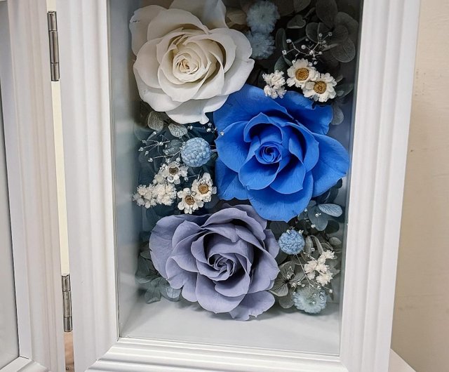 プリザーブドフラワー フォトフレーム 6インチ フォトフレーム 花 青空