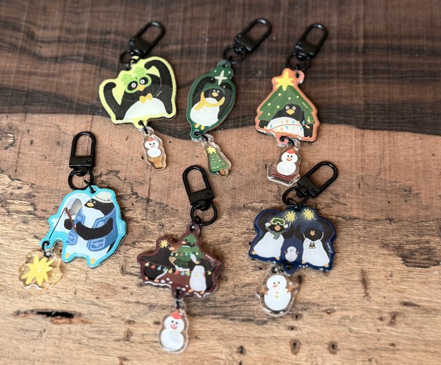 _ペンギン_両面立体キーホルダー - ショップ Haoriji-Workshop