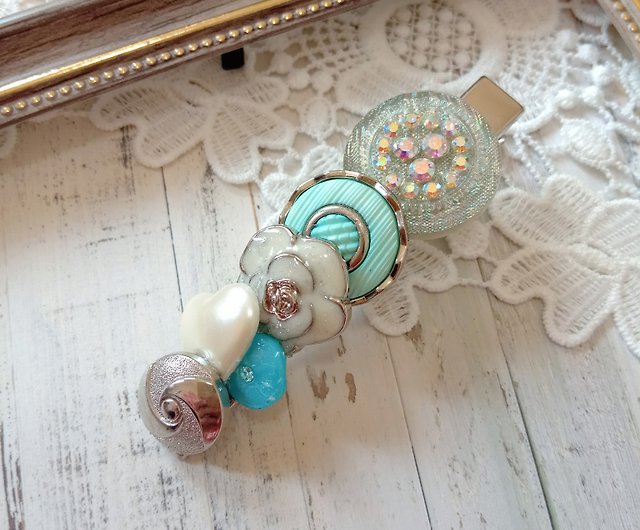 wow Button Handmade - White Garden Handmade Button Press Clip Hairpin Hair  Accessories - Shop wow-made Hair Accessories - Pinkoi