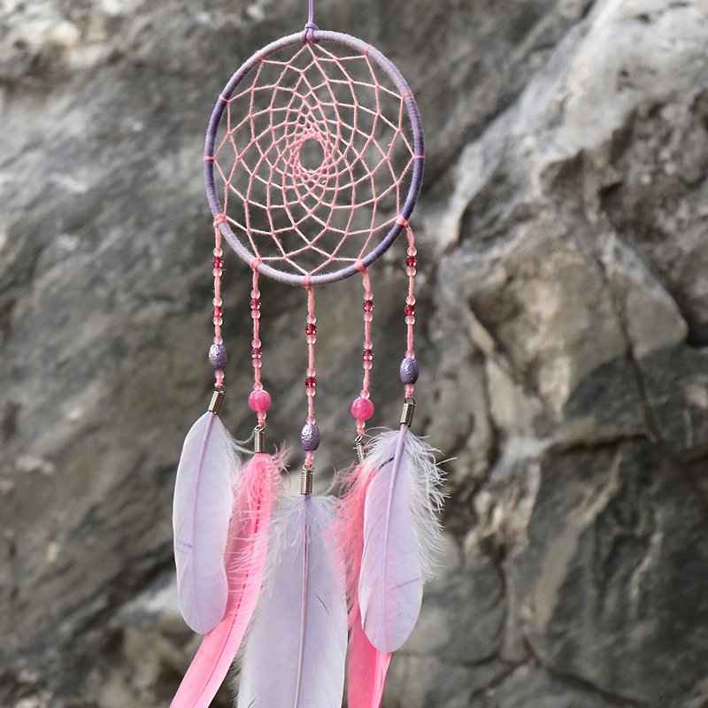 [Limited] Flower Time丨Dreamcatcher Handmade Woven Dream Catcher丨Ornament-Pink Purple - ของวางตกแต่ง - วัสดุอื่นๆ สีม่วง