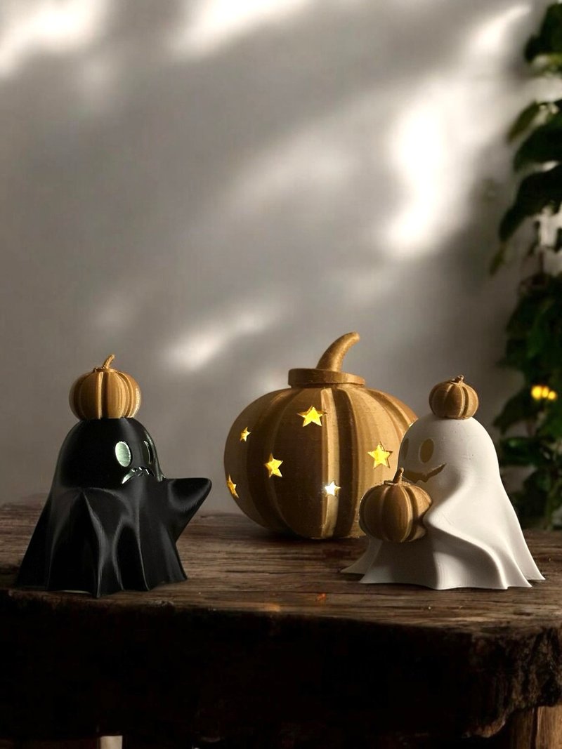Boo&Pum 3D列印幽靈與南瓜造型擺件 - 擺飾/家飾品 - 環保材質 多色