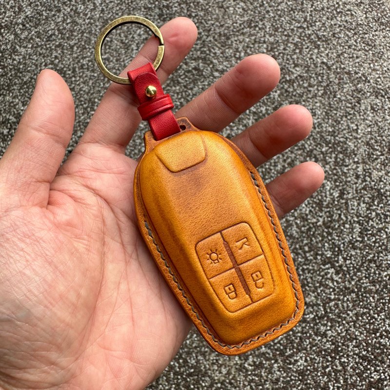 法拉利 磨砂油蠟 鑰匙皮套 Ferrari 812 Tributo Protofino 488 - 鑰匙圈/鑰匙包 - 真皮 紅色