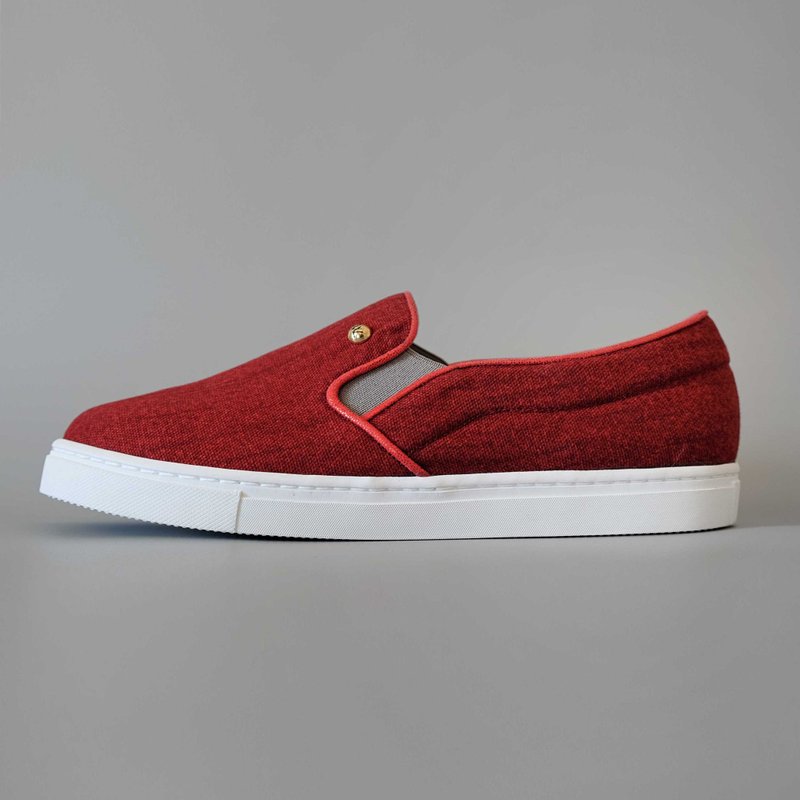 Denim SNKR. 丹寧(幸運之紅) | WL - 女休閒鞋/帆布鞋 - 棉．麻 紅色
