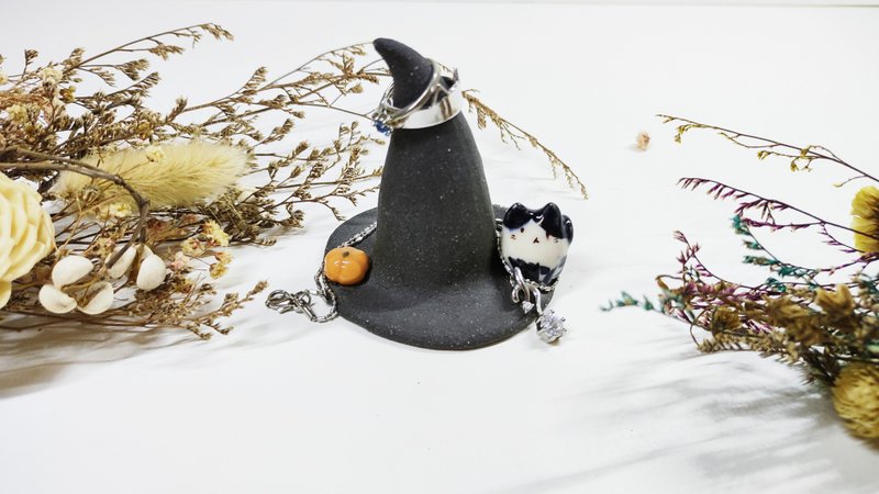 Pottery Items for Display Black - 【Cat Series】Cat Hat Ring Holder/Ornament Holder/Ornament
