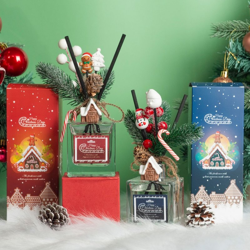 QIDINA聖誕糖果雪屋硅藻土香氛擴香瓶-B 200ml 送袋子 - 香氛/精油/擴香 - 其他材質 多色