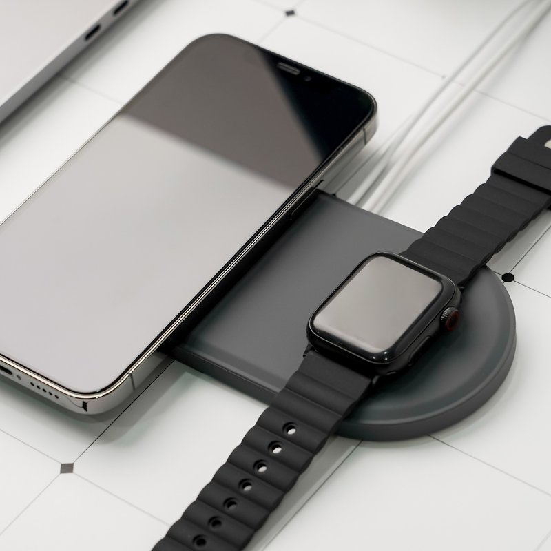 iPhone MagSafe/Apple Watch 二合一充電收納底座矽膠保護套 - 無線充電器 - 矽膠 多色
