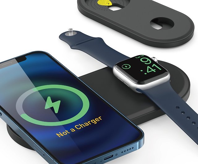 iPhone MagSafe/Apple Watch 二合一充電收納底座矽膠保護套- 設計館