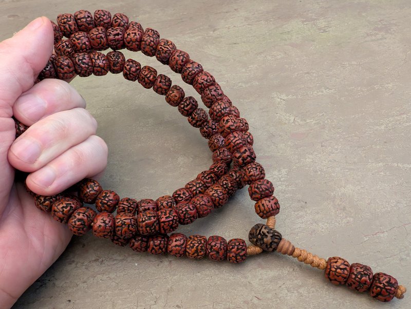 Rudraksha mala 項鍊念珠 108 顆佛教念珠天然正品尼泊爾復古濕婆 - 項鍊 - 木頭 咖啡色