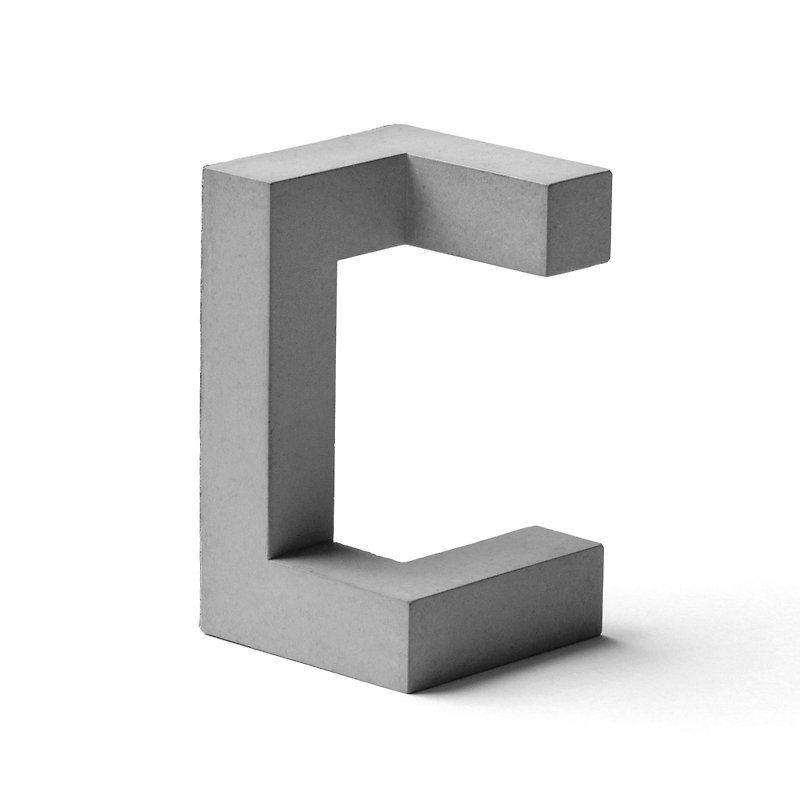 コンクリートアルファベットシリーズ (C) - 置物 - コンクリート グレー