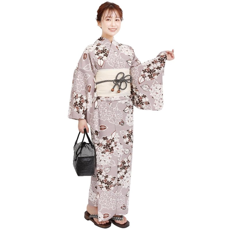 日本 和服 聚酯纖維 梭織 女性 浴衣 腰帶 2件組 F Size X37-07A - 其他 - 聚酯纖維 綠色